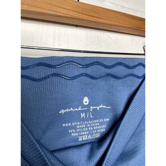 NEW Spiritual Gangster Womens Love Sculpt Legging M/L Blue Small 7/8 Ruffle - Picture 3 of 7